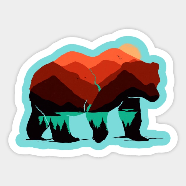 Stay wild - bear - Sticker by sebasebi